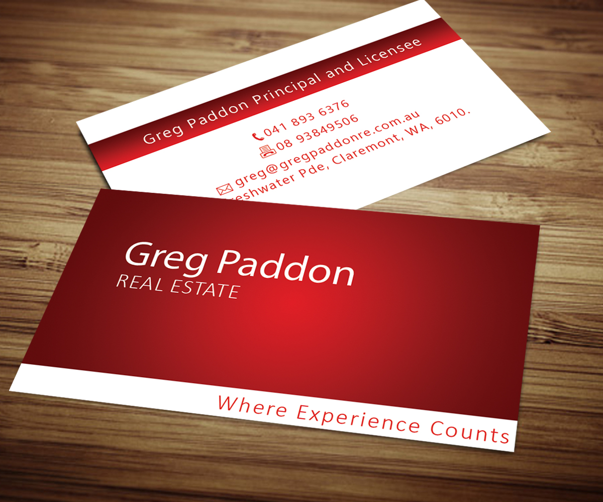 Diseño de Tarjeta de Presentación por ShantNiX para Greg Paddon Real Estate | Diseño #3994668