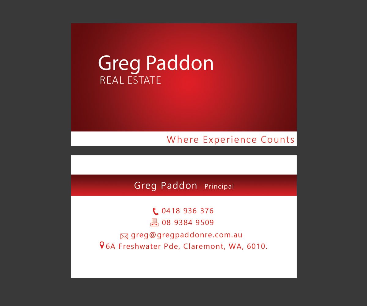 Diseño de Tarjeta de Presentación por ShantNiX para Greg Paddon Real Estate | Diseño #4032077