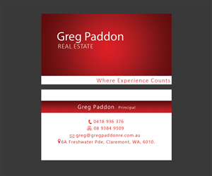 Diseño de Tarjeta de Presentación por ShantNiX para Greg Paddon Real Estate | Diseño: #4032077