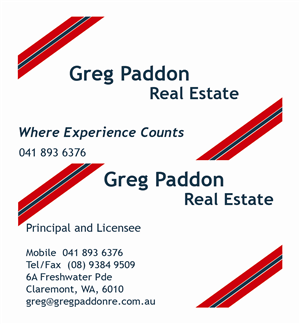 Business Card Design by katrinarogers for Greg Paddon Real Estate | Design #4015542