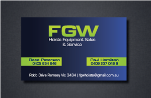 Business Card Design by romy for FGW Hoists | Design: #3992932