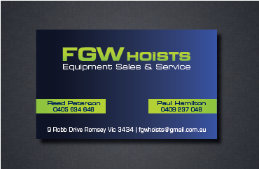 Business Card Design by romy for FGW Hoists | Design: #3993630