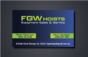 Business Card Design by romy for FGW Hoists | Design: #3993630