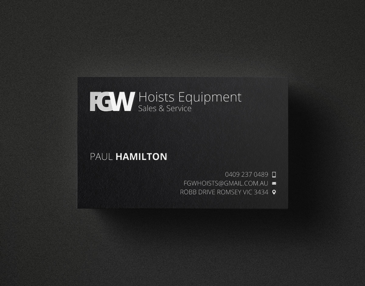 Business Card Design by stoodio.id for FGW Hoists | Design #3993244