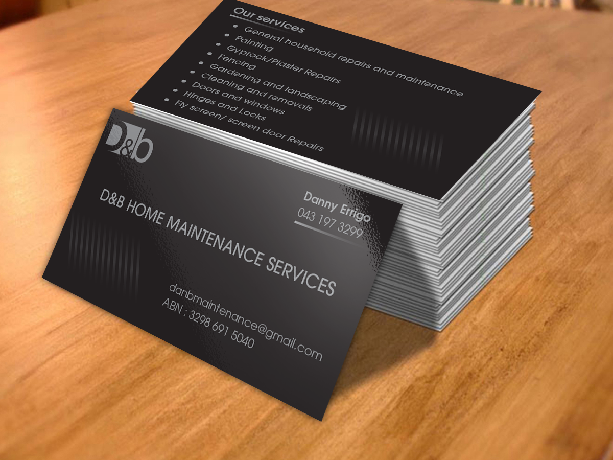 Business Card Design by cn graphic for D&B HOME MAINTENANCE SERVICES | Design #3993044