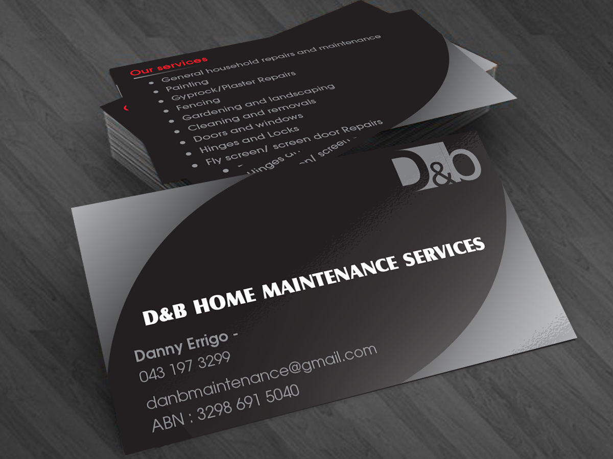 Design de Carte de Visite par cn graphic pour D&B HOME MAINTENANCE SERVICES | Design #3993049