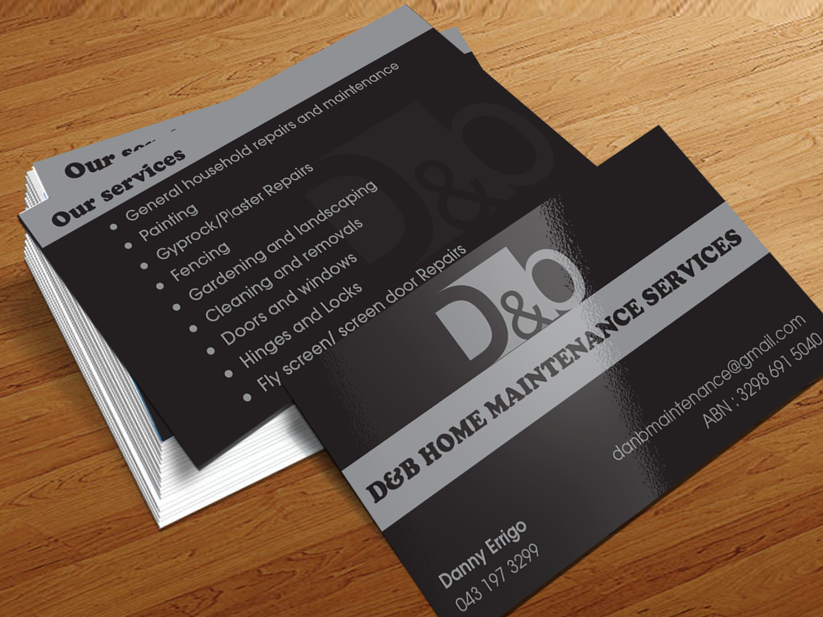 Business Card Design by cn graphic for D&B HOME MAINTENANCE SERVICES | Design #3993075