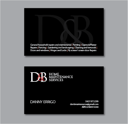 Design de Carte de Visite par romy pour D&B HOME MAINTENANCE SERVICES | Design #3993223