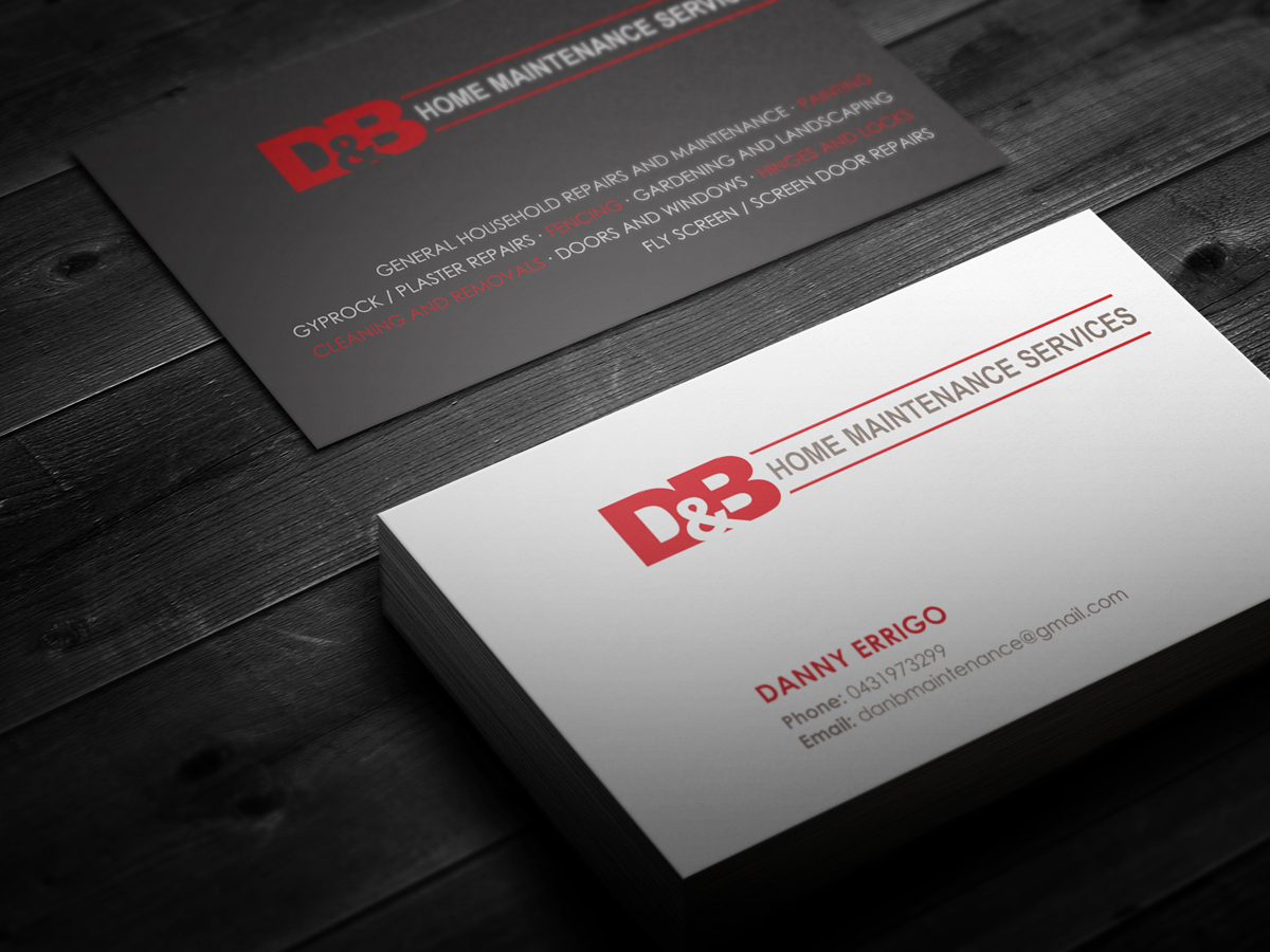 Business Card Design by logodentity for D&B HOME MAINTENANCE SERVICES | Design #3991107