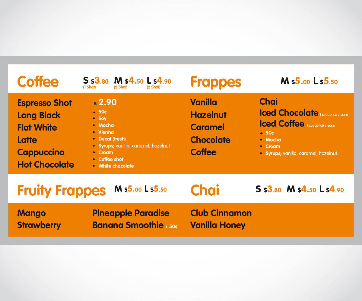 Menu Design by gogena for this project | Design #1125986