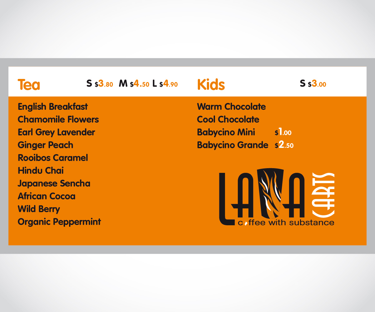 Menu Design by gogena for this project | Design #1125988