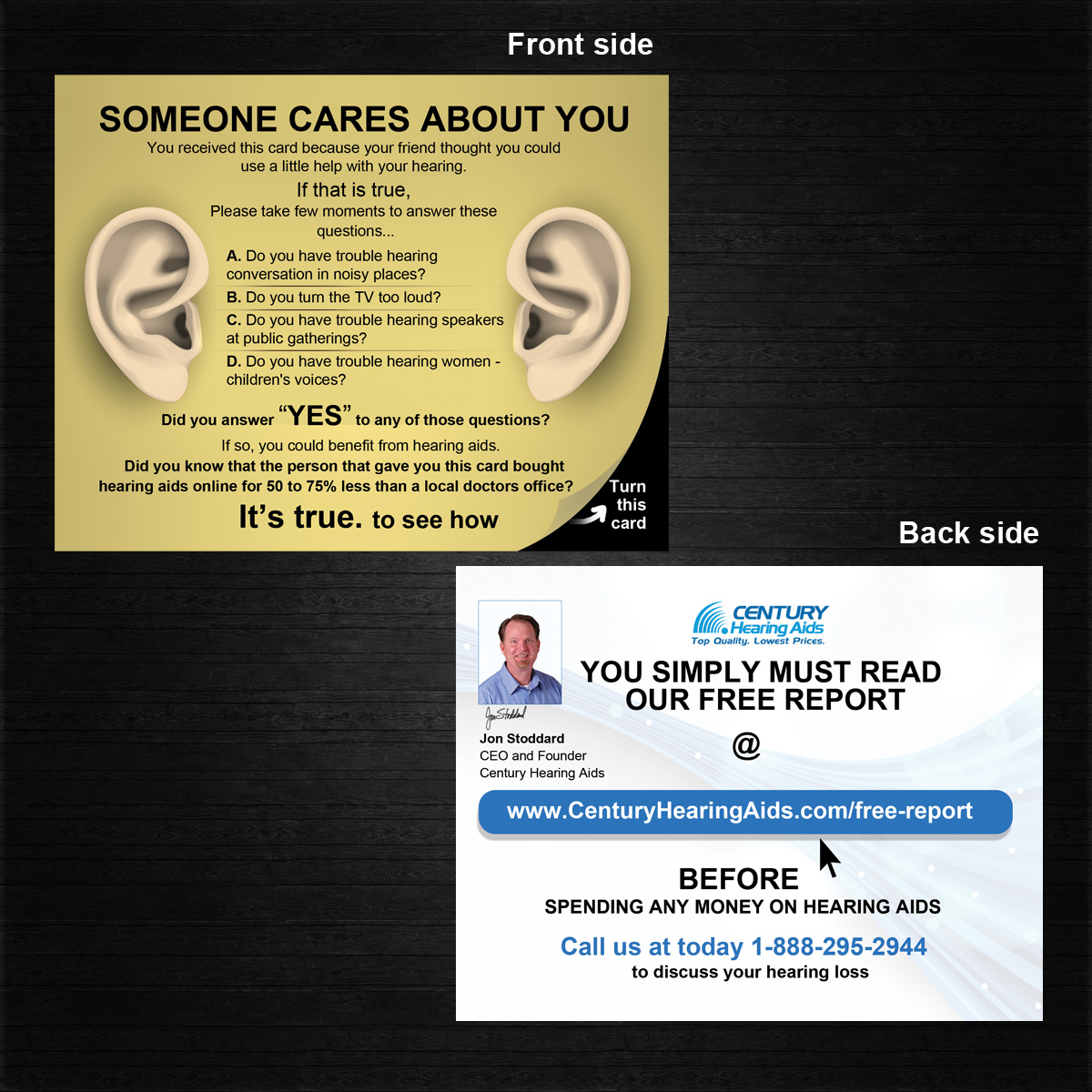Postcard Design by uk for Century Hearing Aids | Design #4011070