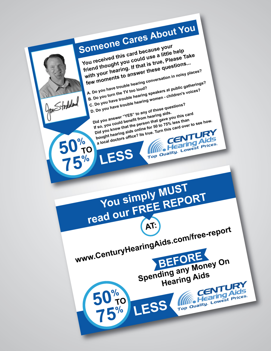 Postcard Design by shakar for Century Hearing Aids | Design #4016651