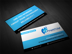 Business Card Design by Pointless Pixels India for Phantom IT Services | Design: #4032642