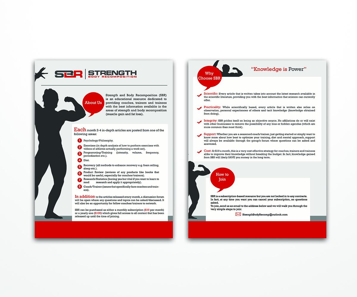 Brochure Design by haifakd for Strength and Body Recomposition | Design #4059846