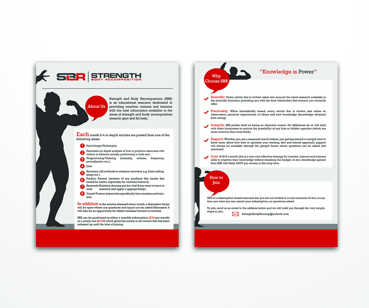 Brochure Design by haifakd for Strength and Body Recomposition | Design #4059857