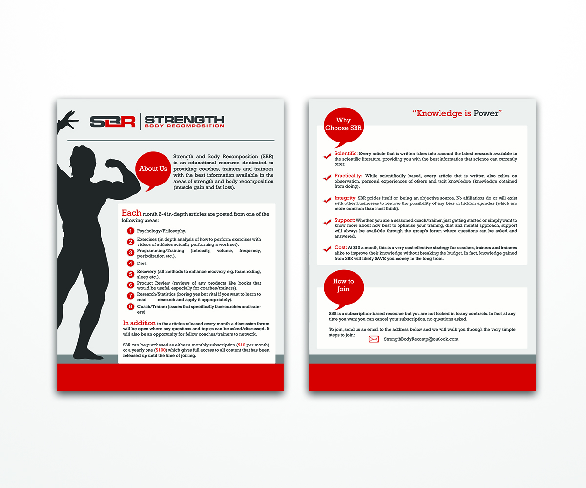 Brochure Design by haifakd for Strength and Body Recomposition | Design #4059861