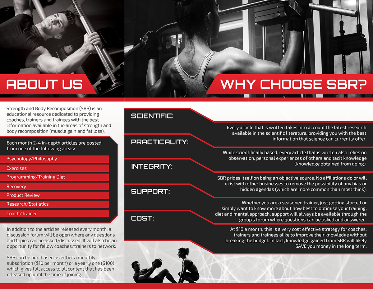 Design de Brochure par HYN Design pour Strength and Body Recomposition | Design #4062966