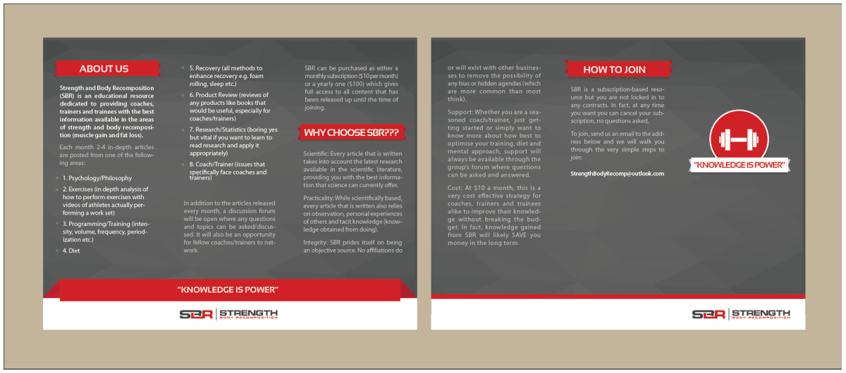 Brochure Design by ecom:group for Strength and Body Recomposition | Design #4059489