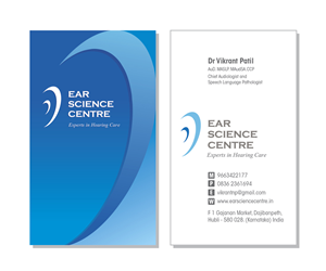 Ear Science Centre - is state of the art audiology clinic and needs a business card design | Business Card Design by atularts