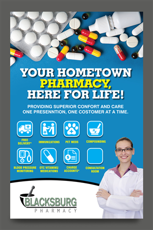 College town pharmacy looking for Postcard Design. | Postcard Design by rkailas
