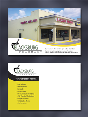 College town pharmacy looking for Postcard Design. | Postcard Design by atularts