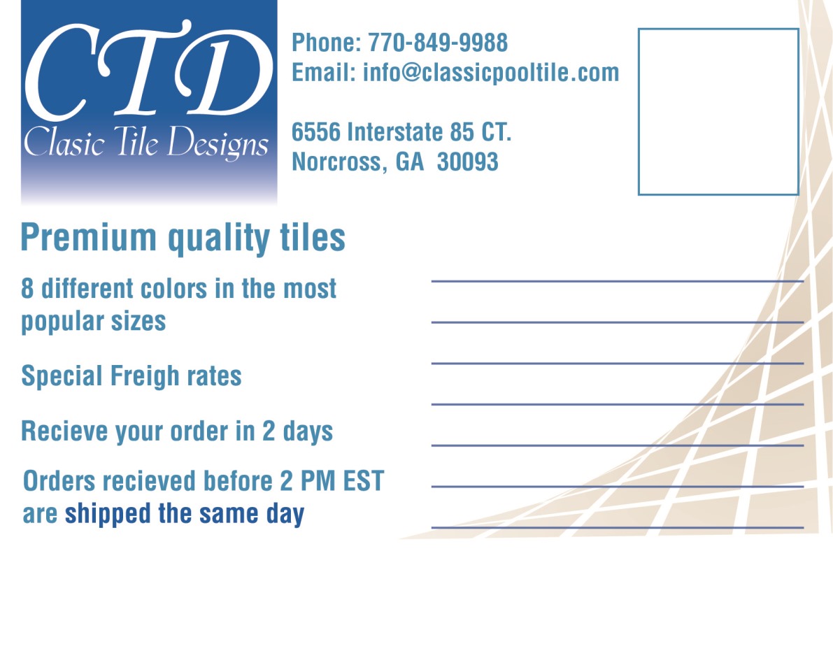 Postcard Design by John-Alexander Design for Classic Pool tile | Design #4022010