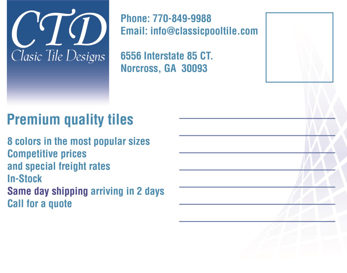 Postcard Design by John-Alexander Design for Classic Pool tile | Design #4024036