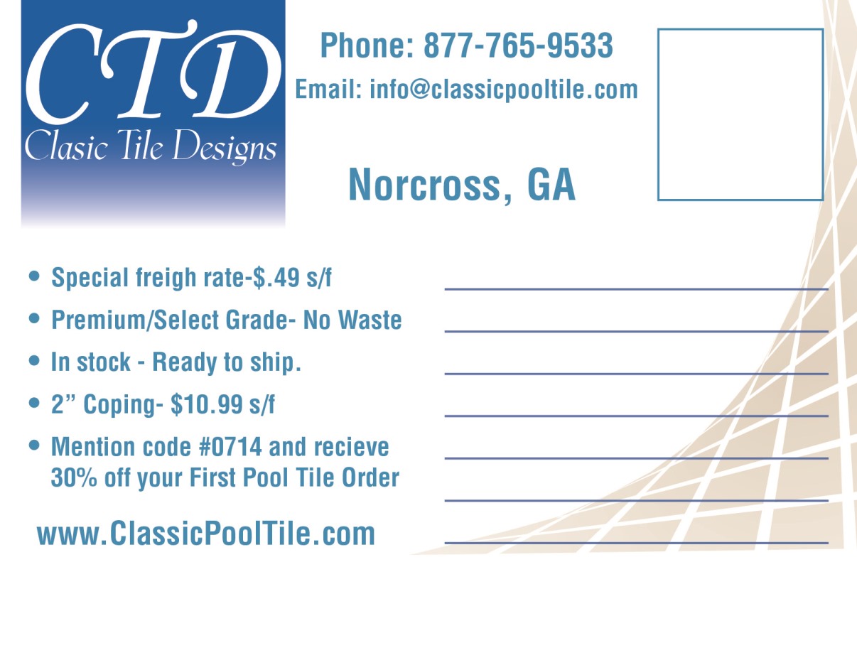 Postcard Design by John-Alexander Design for Classic Pool tile | Design #4056580