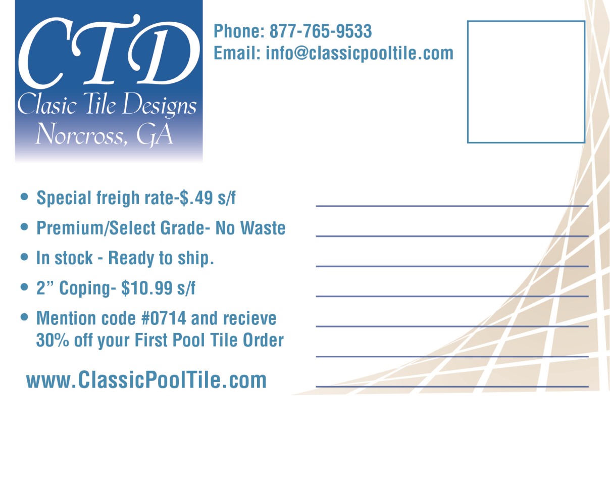 Postkarten-Design von John-Alexander Design für Classic Pool tile | Design #4056589