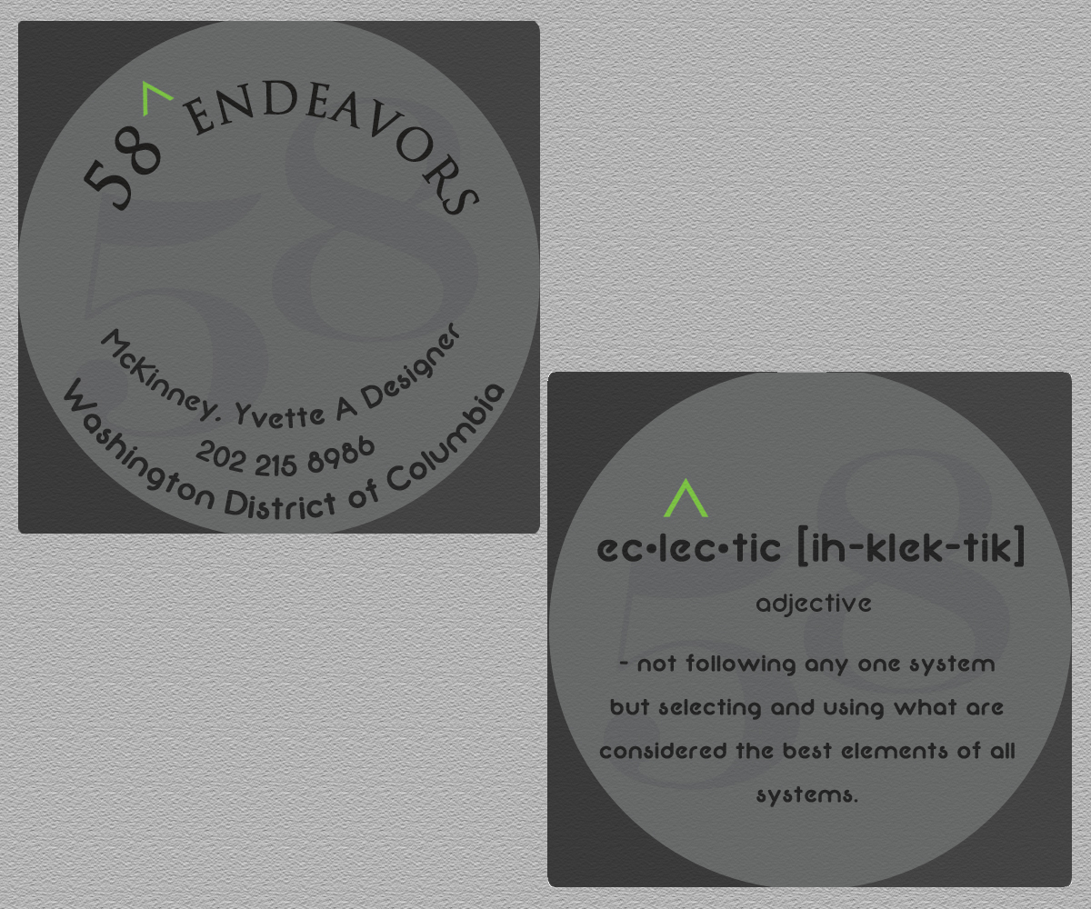 Visitenkarten-Design von Illuminati für 58 Endeavors | Design #4007949