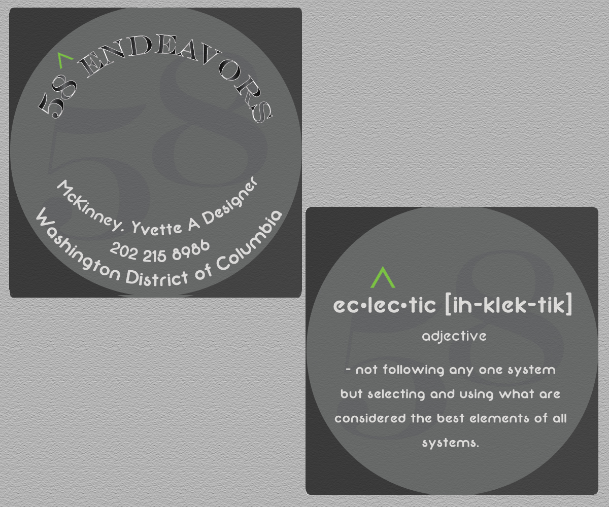 Visitenkarten-Design von Illuminati für 58 Endeavors | Design #4007962