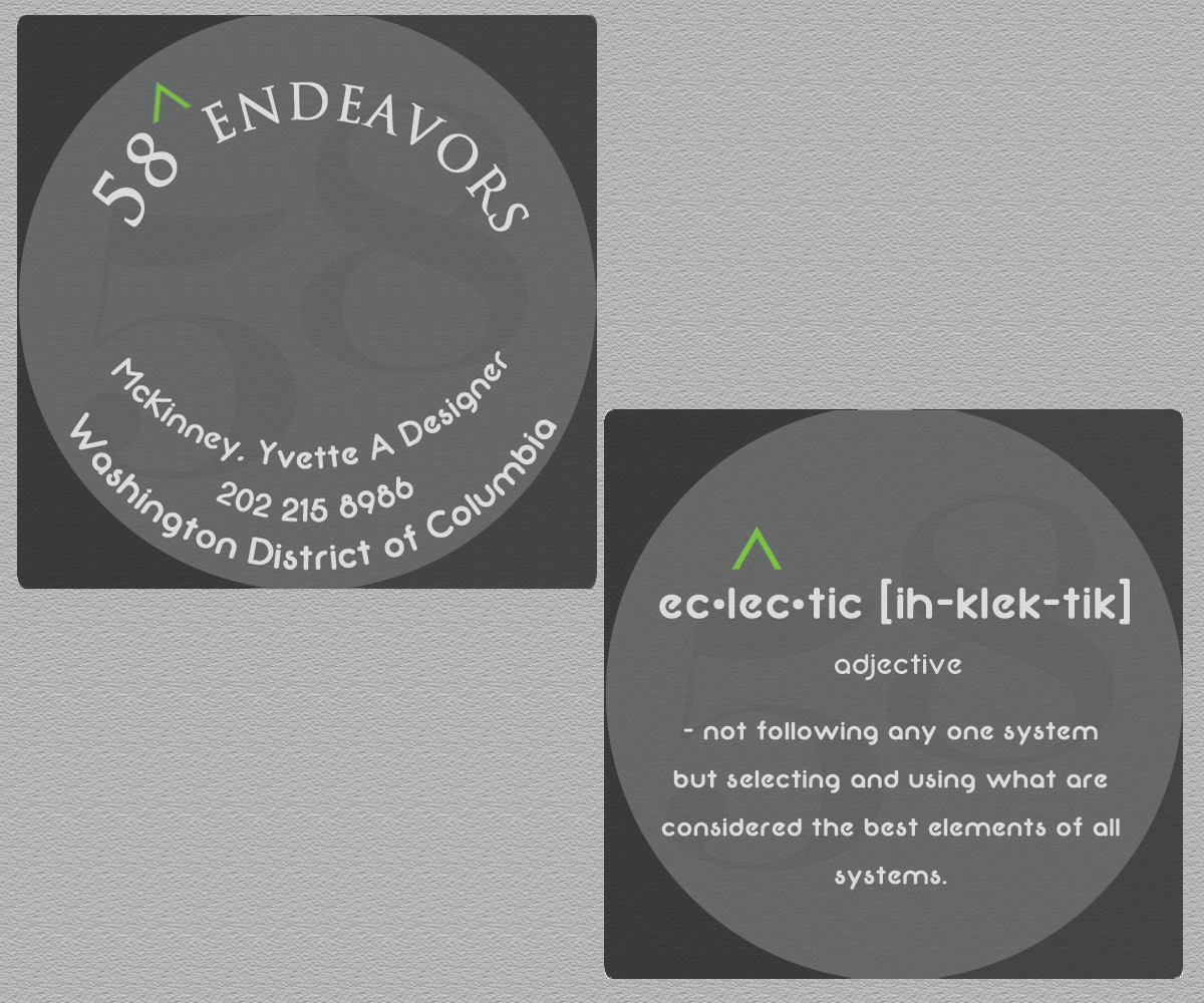 Visitenkarten-Design von Illuminati für 58 Endeavors | Design #4008010