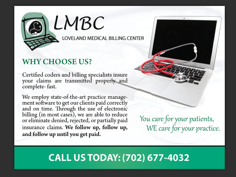 Diseño de Postal por uniquedesign10 para Loveland Medical Billing | Diseño #4055711