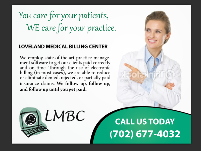 Postcard Design by uniquedesign10 for Loveland Medical Billing | Design #4055919