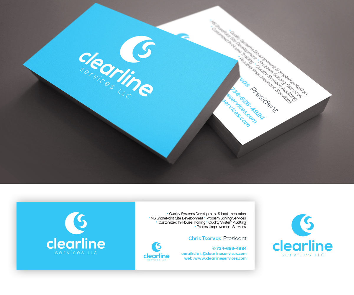 Diseño de Tarjeta de Presentación por see why para Clearline Services | Diseño #4004585