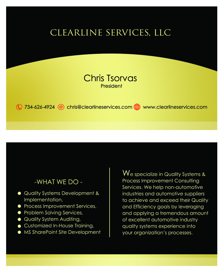 Diseño de Tarjeta de Presentación por Satyajit Sil Creations para Clearline Services | Diseño #4006623