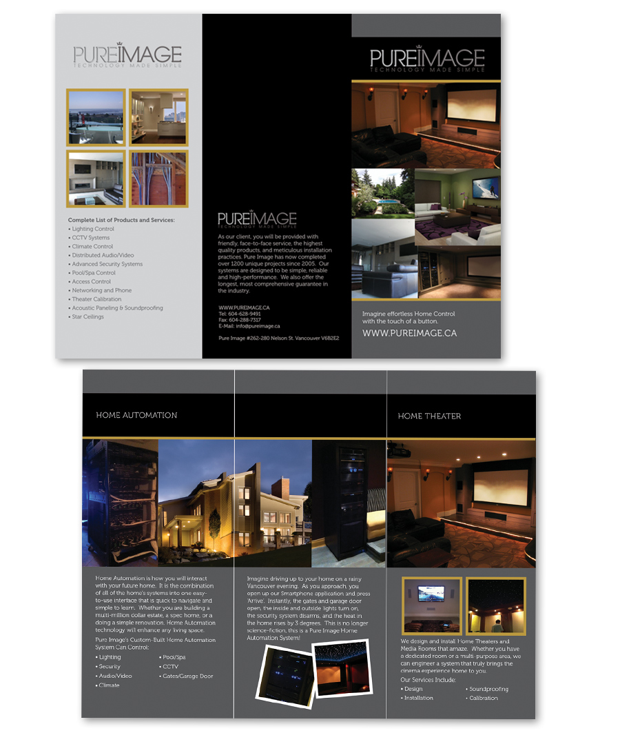 Diseño de Brochure por paperbutterfly para Pure Image Technology Solutions Ltd. | Diseño #1102680