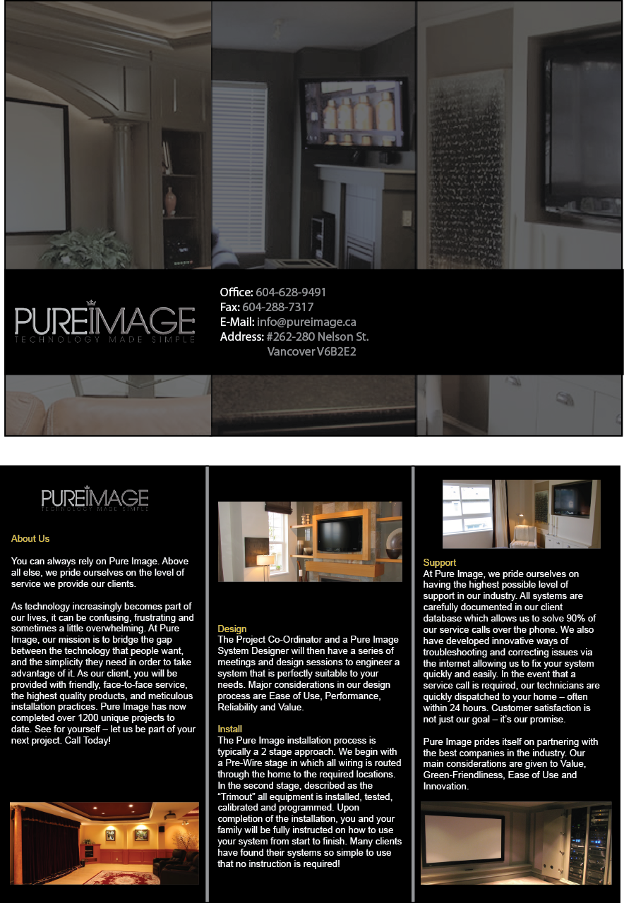 Diseño de Brochure por 45DWorks para Pure Image Technology Solutions Ltd. | Diseño #1092112