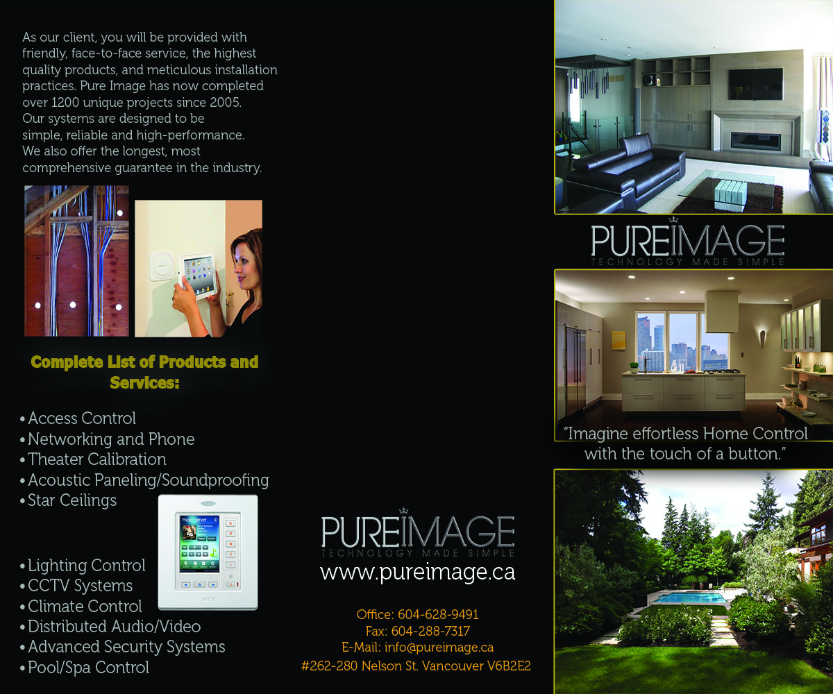 Brochure Design by graphicrod for Pure Image Technology Solutions Ltd. | Design #1108709