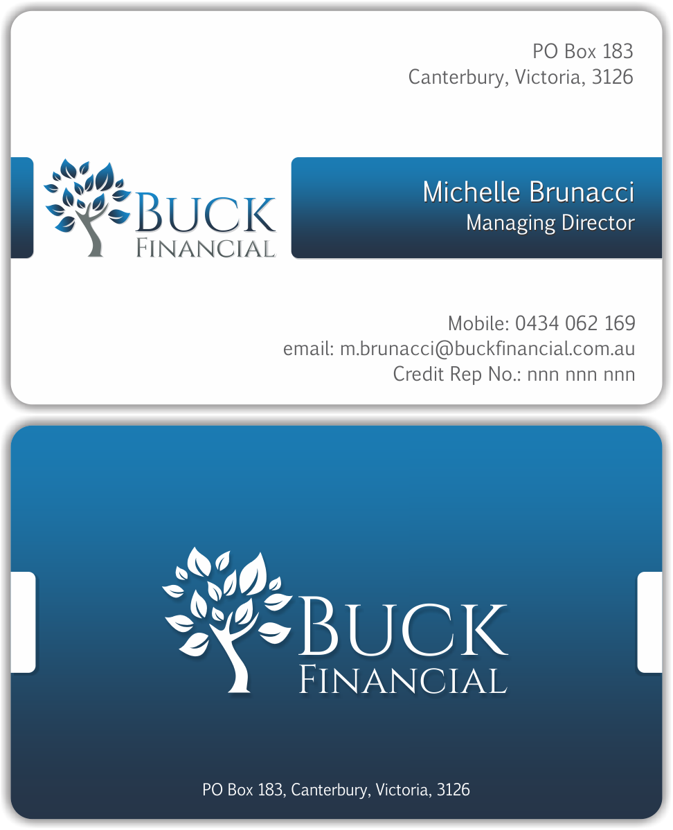 Business Card Design by kreatif for Buck Financial Group | Design #4150571