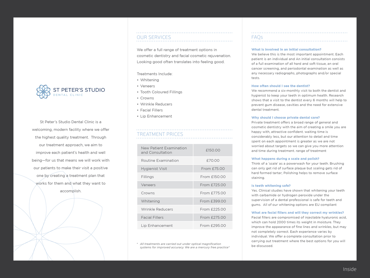 Broschüren-Design von Yaw Tong für St Peter''s Studio Dental Clinic | Design #4003401