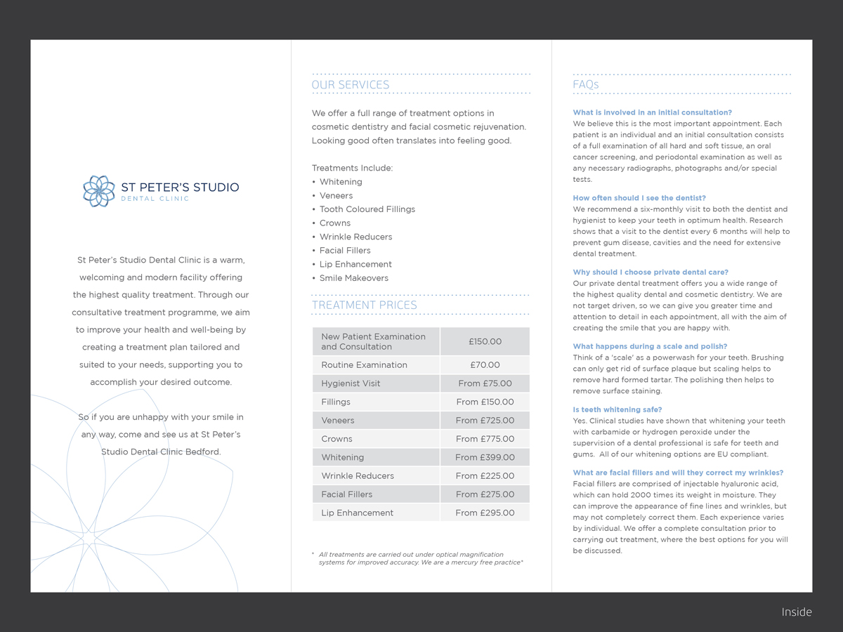 Brochure Design by Yaw Tong for St Peter''s Studio Dental Clinic | Design #4135574