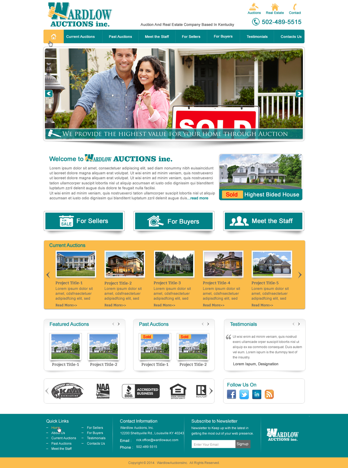 Wordpress Design by HarmiDesigning for AuctionServices.com, Inc. | Design #4013077