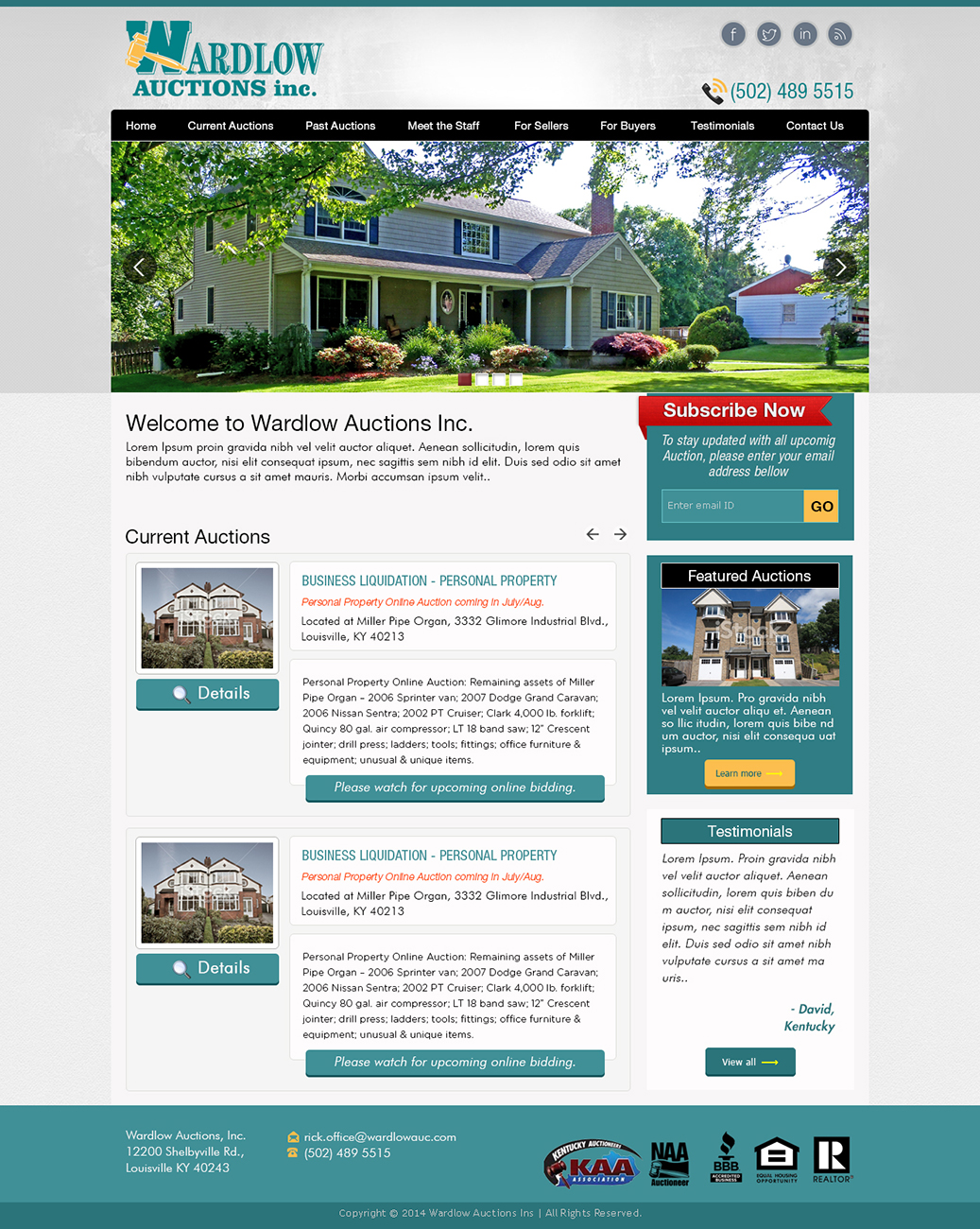 Wordpress Design by Tanvir for AuctionServices.com, Inc. | Design #4011519