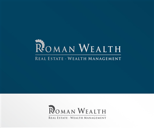 Roman Wealth (as the main large text - must be present) and Mortgage; Real Estate; Wealth Management (optional additional text - smaller text) | Logo Design by mrSergio