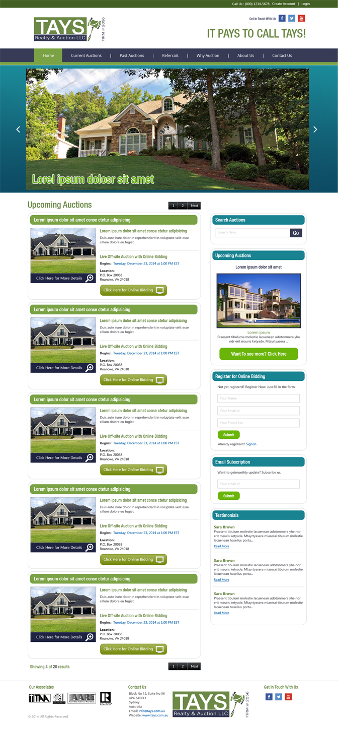 Wordpress Design by Expert Designer for AuctionServices.com, Inc. | Design #4054529