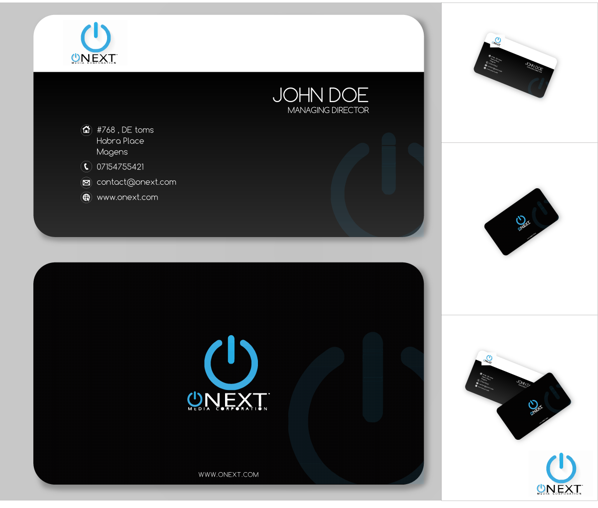 Design de Carte de Visite par Design7 pour ONEXT Media Corporation | Design #4016469