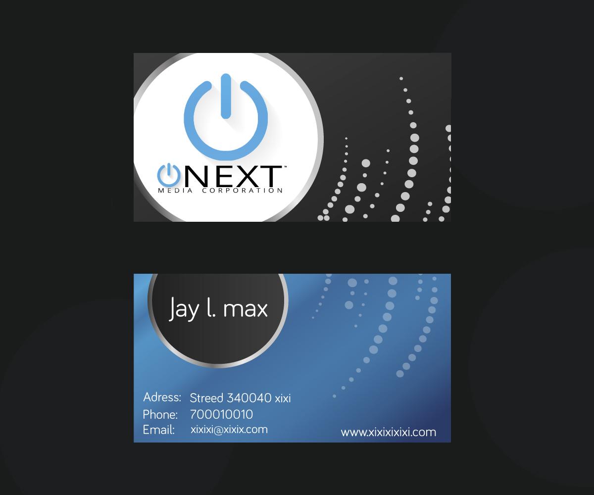 Business Card Design by typocreative for ONEXT Media Corporation | Design #4005520