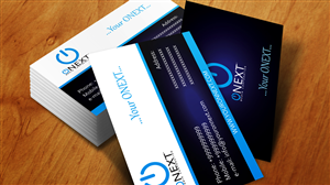 Business Card Design by Zykloncos for ONEXT Media Corporation | Design #4009361